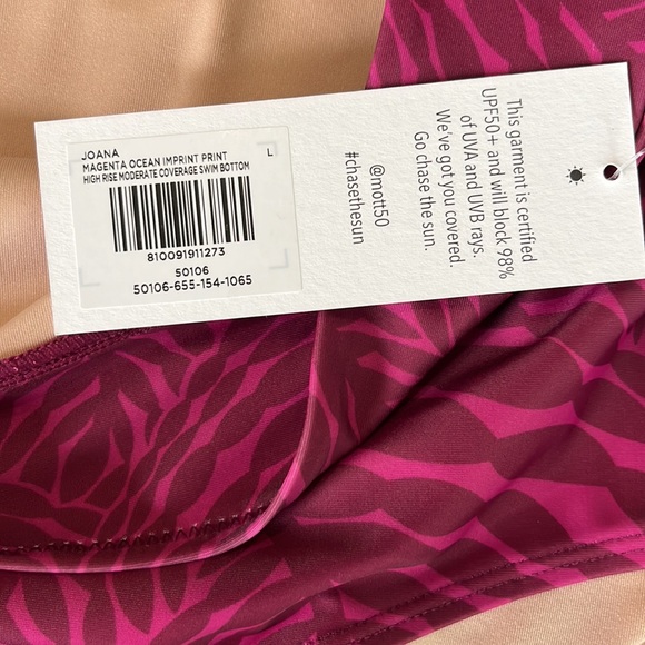Mott 50 Joana High Rise Swim Bottom in Magenta Ocean Imprint Print - Picture 8 of 10